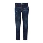 Dsquared2 Smal Skuren Indigo Blå Jeans Blue, Dam