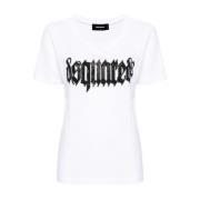 Dsquared2 Logo Bomull T-shirt White, Dam