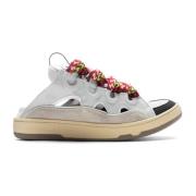 Lanvin Vita Läder Sneakers med Mockadetalj White, Dam