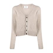 Ami Paris Beige Kasmir Cardigan med knappstängning Beige, Dam