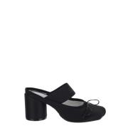 MM6 Maison Margiela Polyester Logo Klackmules Black, Dam