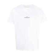 Maison Margiela Vit Bomull T-shirt med Upp-och-Ned Logo White, Herr
