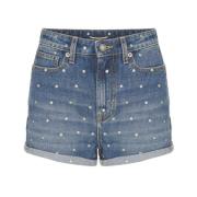 Saint Laurent Denim Shorts High Waisted Regular Fit Blue, Dam