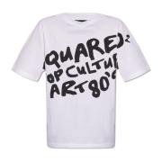 Dsquared2 T-shirt med logotyp White, Dam