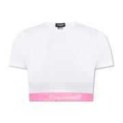 Dsquared2 Cropped T-shirt with logo White, Dam