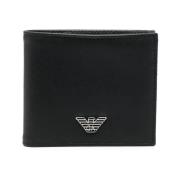 Emporio Armani Svart Bi-Fold Plånbok Black, Herr