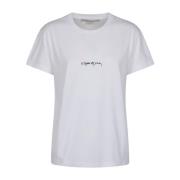 Stella McCartney Ikonisk Broderad T-Shirt White, Dam