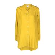 P.a.r.o.s.h. Gul Sidenklänning med Veck Yellow, Dam