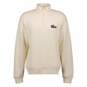 Lacoste Halv zip sweatshirt White, Herr