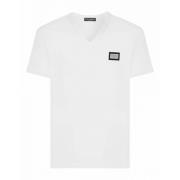 Dolce & Gabbana Essential V Neck T-Shirt White, Herr
