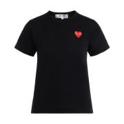 Comme des Garçons Play Svart T-shirt med hjärttryck för kvinnor Black,...