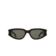 Saint Laurent Kattögon solglasögon i mörkbrun sköldpadda Multicolor, D...