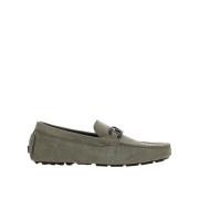 Fendi Läder Driver Loafers Gray, Herr