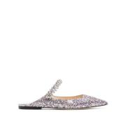 Jimmy Choo Silver Kristalldekorerade Platta Skor Multicolor, Dam