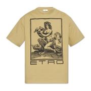 Etro Tryckt T-shirt Green, Herr