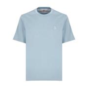 Brunello Cucinelli Ljusblå T-shirts och Polos för Män Blue, Herr