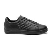 Emporio Armani EA7 Låga Lädersneakers - Ea7 Black, Herr