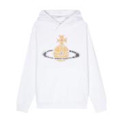 Vivienne Westwood Vit Ekologisk Bomullströja med Signatur Orb Print Wh...