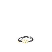 Valentino Garavani Metalliskt Logobracelet Black, Herr