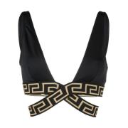 Versace Svart Signature Greca Bikini Top Black, Dam