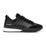 Dsquared2 Svarta Lädersneakers med Mockadetalj Black, Herr