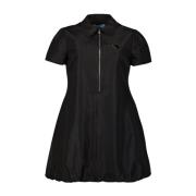 Prada Sidenklänning med klassisk krage Black, Dam