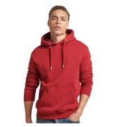 Superdry Minimalistisk hoodie med broderad logotyp Red, Herr