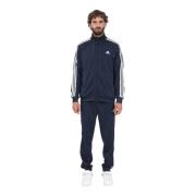 Adidas Avslappnad blå tracksuit med 3 ränder Blue, Herr