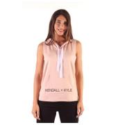 Kendall + Kylie Dam Viskos Elastan T-Shirt Pink, Dam