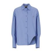 The Attico Ljusblå Bomullsskjorta med Krage och Frontlogo Blue, Dam