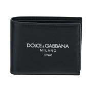Dolce & Gabbana Läderplånbok med Logotyp Black, Herr