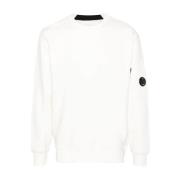 C.p. Company Diagonal Raised Fleece Sweatshirt White, Herr