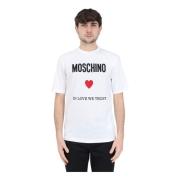 Moschino Grafiska Tryck T-shirts och Polos White, Herr