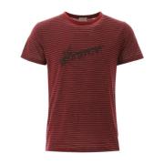 Saint Laurent Röd Bomullslogo T-Shirt för Män Red, Herr