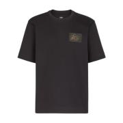 Fendi Canvas Patch Crew-neck T-shirts och Polos Black, Herr