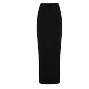 Elisabetta Franchi Lång svart kjol med sidoslits för kvinnor Black, Da...