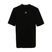 Marine Serre Svart ekologisk bomull T-shirt med halvmåne logo Black, H...