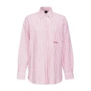 Pinko Randig Klassisk Skjorta i Stretchig Bomull Pink, Dam