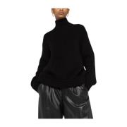 Tom Ford Svart Alpackaull Mock Neck Tröja Black, Dam