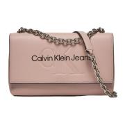 Calvin Klein Jeans Skulpterad Flap Konvertibel Väska Pink, Dam