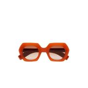 Kaleos Hexagonala solglasögon med bärnstenfärgad gradientlins Orange, ...