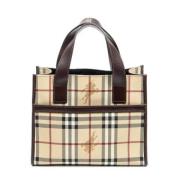 Burberry Vintage Pre-owned Belagd canvas handvskor Beige, Dam