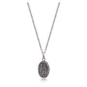Nialaya Men's Silver Necklace with Lady Of Fatima Amulet Gray, Herr