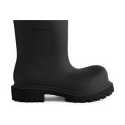 Balenciaga Svarta Ankelboots med Logotyp Black, Herr