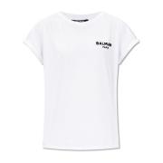 Balmain Bomull T-shirt White, Dam