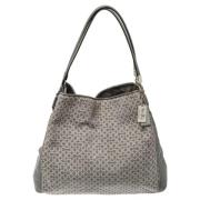 Coach Pre-owned Pre-owned Canvas handvskor Gray, Dam