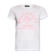Dsquared2 Tryckt T-shirt White, Dam