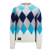 Moncler Argyle Crew Neck Wool Cashmere Sweater Multicolor, Herr