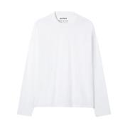 Sunnei Vit långärmad t-shirt med boxy passform White, Herr