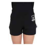 Moschino Svarta Shorts med Logotyp för Kvinnor Black, Dam